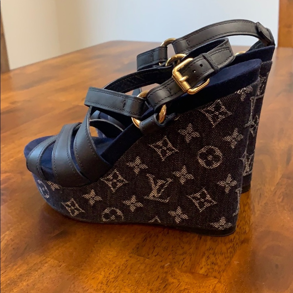Louis Vuitton Denim Wedges